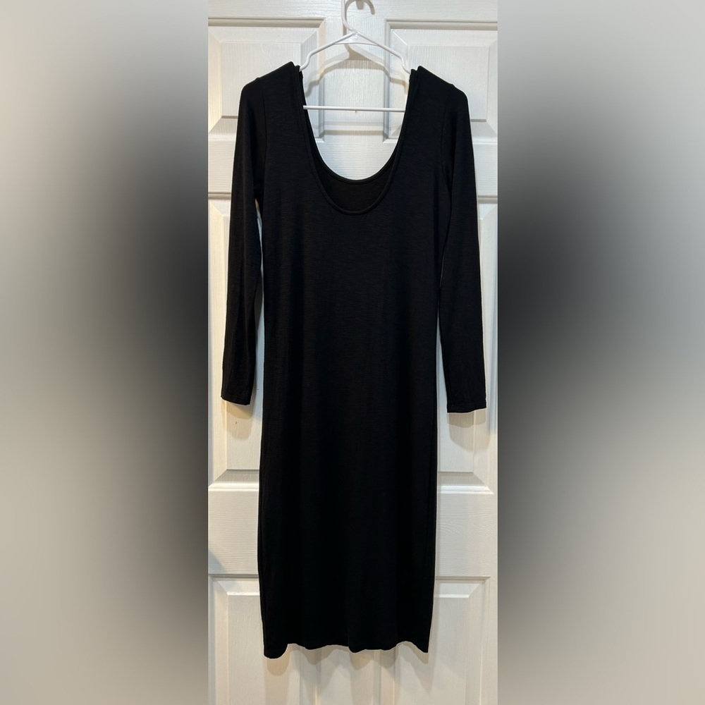 NWT Anthropologie Dolan Left Coast Black Preeta Dress Midi Scoop Back Witch Sz M